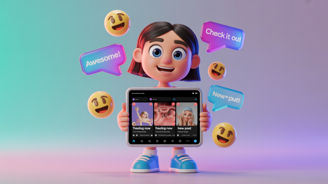 AI marketing prompts examples for ad copy on a tablet with social reactions